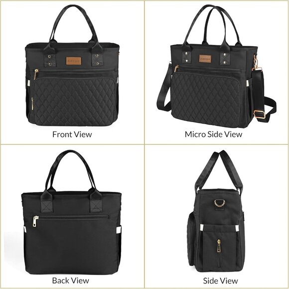 Large Insulated Lunch Bag for Work, Women's Nylon Thermal Lunch Box, Leakproof C - Picture 5 of 6